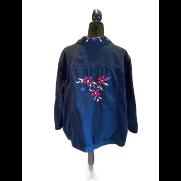 Bechamel Women Jacket Sz 3X Black Embroidery Vintage Woodstock BoHo Flowers 70s - Picture 1 of 9